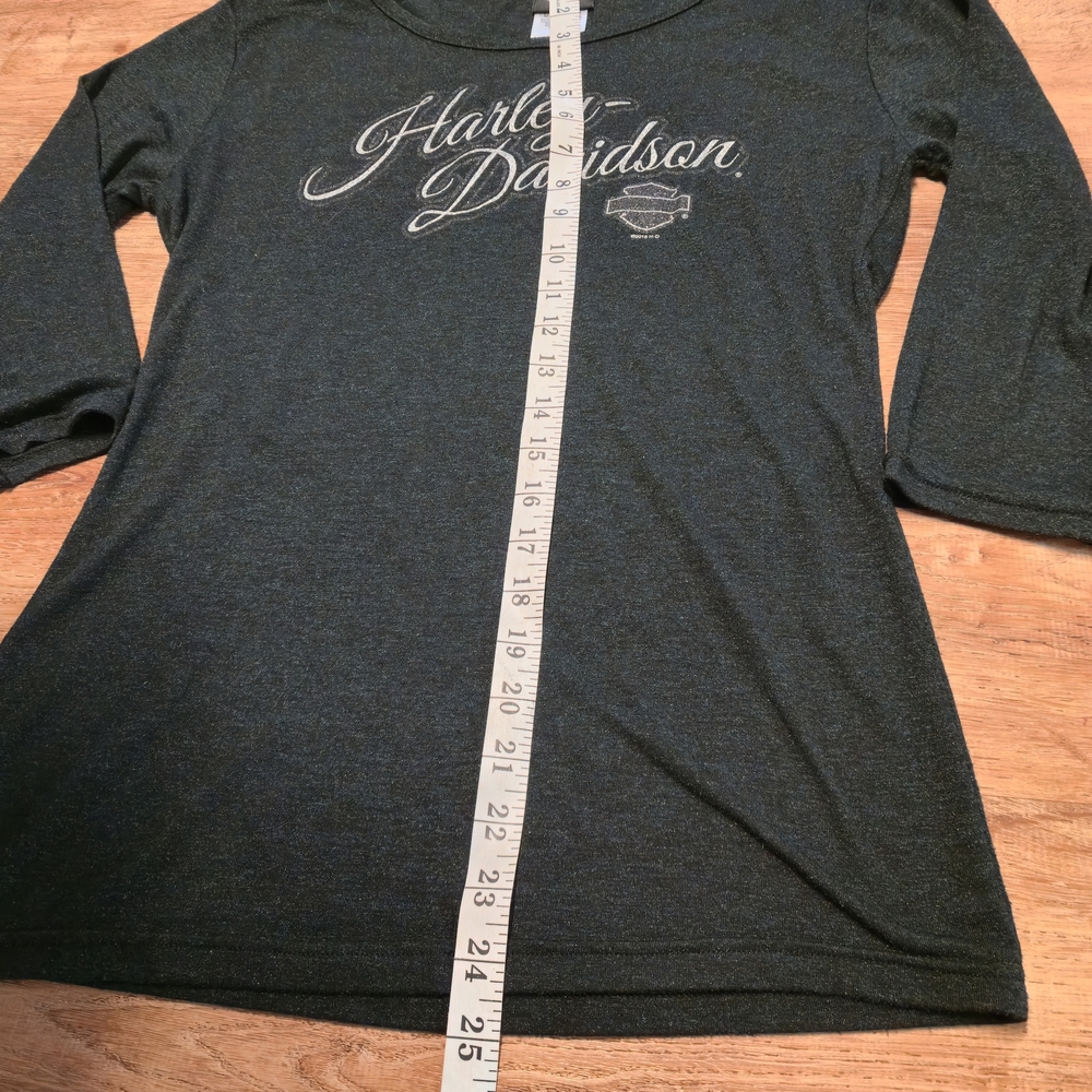 Harley-Davidson Charcoal 3/4 Sleeve Tee Medium 2015 - Picture 3 of 7